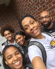 Selfie with the Towson Women’s Basketball team in 2017 in Wilmington, NC.